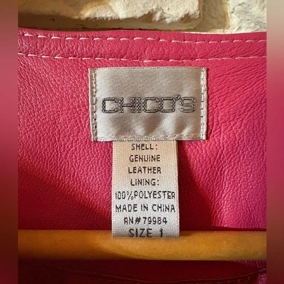 Chico's Pink Leather Jacket - Picture 6 of 6